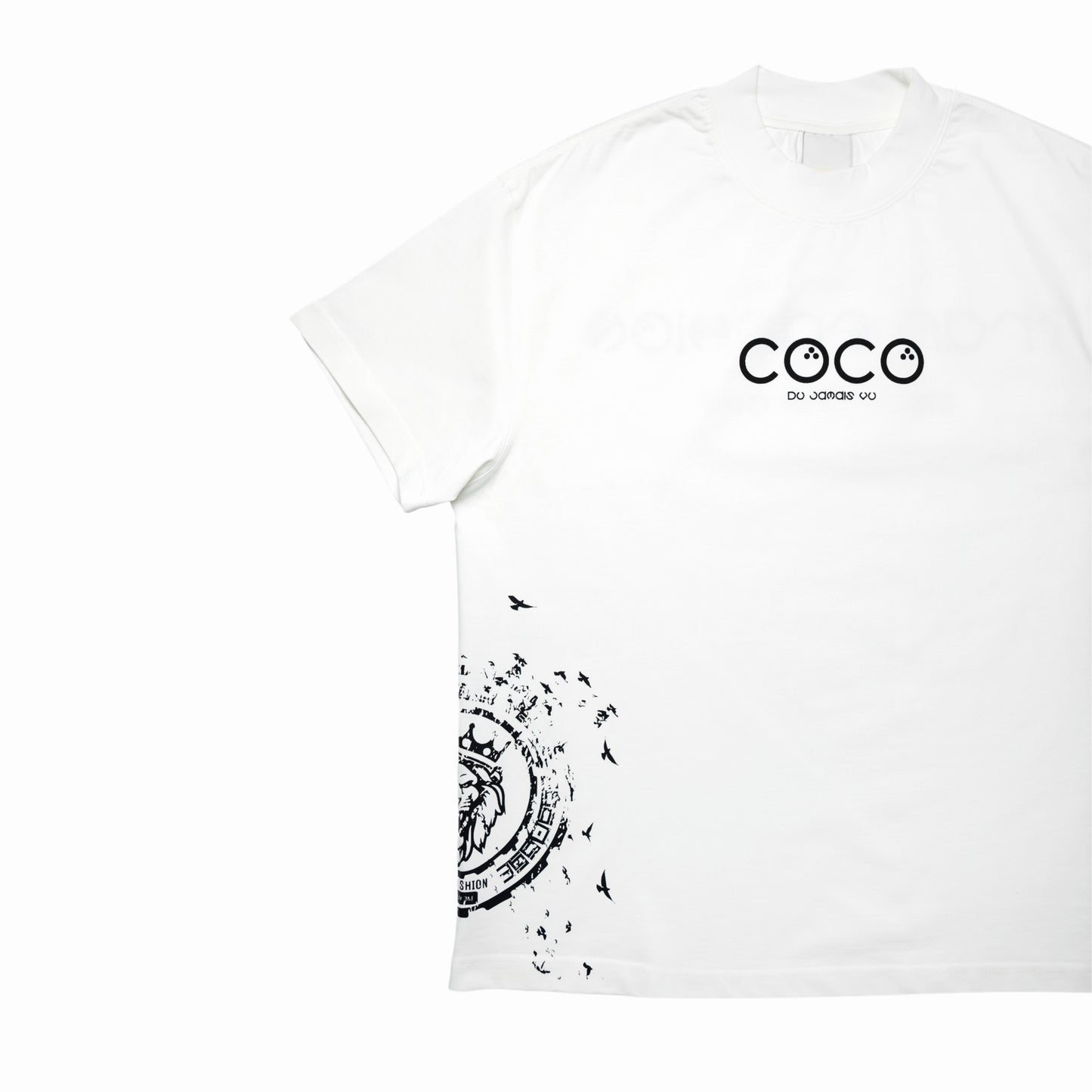 CoCo BOLD LION FACE, CHIC WHITE TURTLE NECK TEE