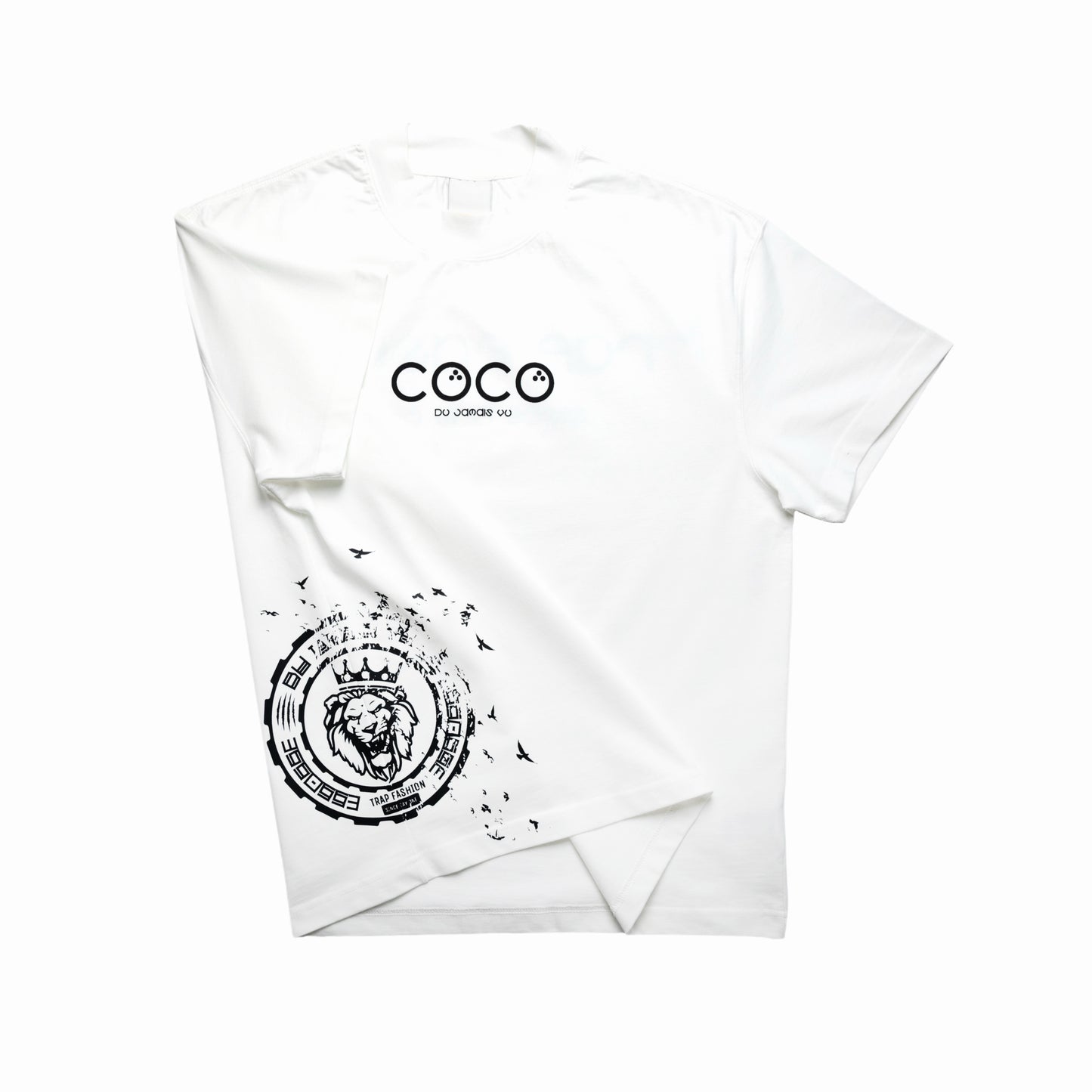 CoCo BOLD LION FACE, CHIC WHITE TURTLE NECK TEE
