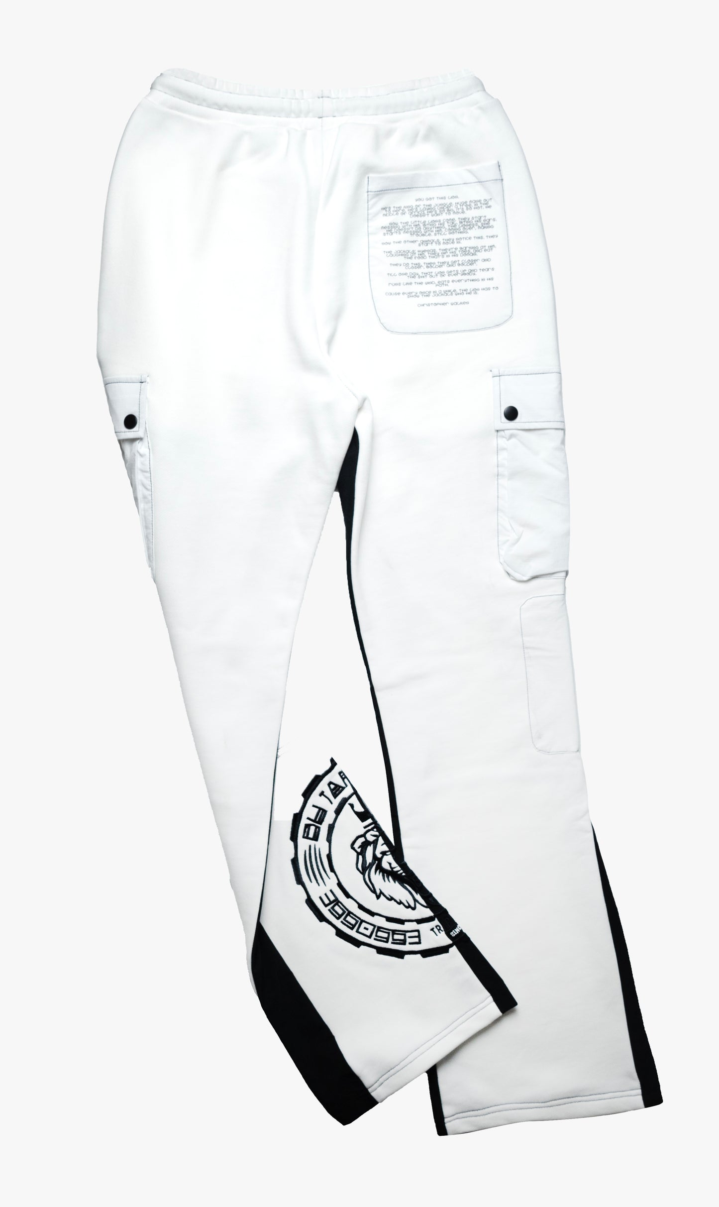 CoCo Flared joggers with cargo pockets and lion face embroidered