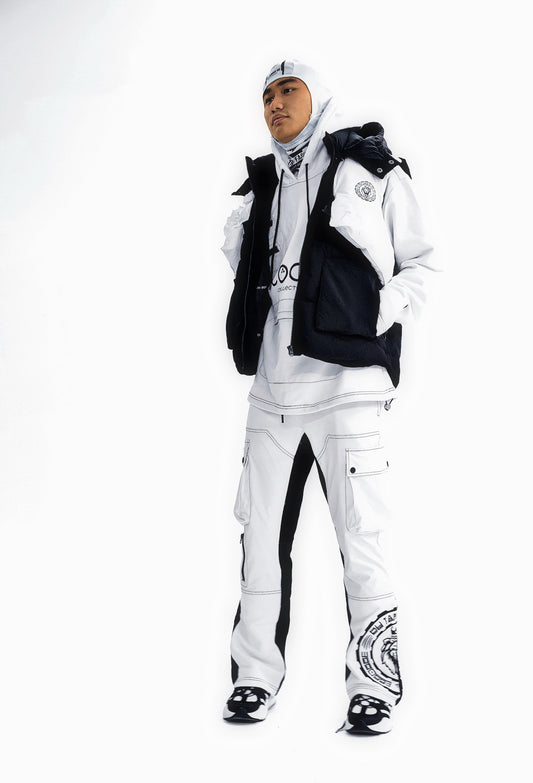 CoCo Flared joggers with cargo pockets and lion face embroidered