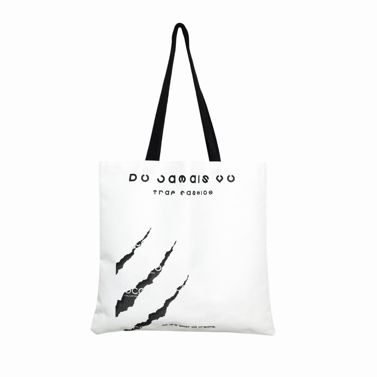 Du Jamais Vu Lion Face logo cotton tote bag in off white