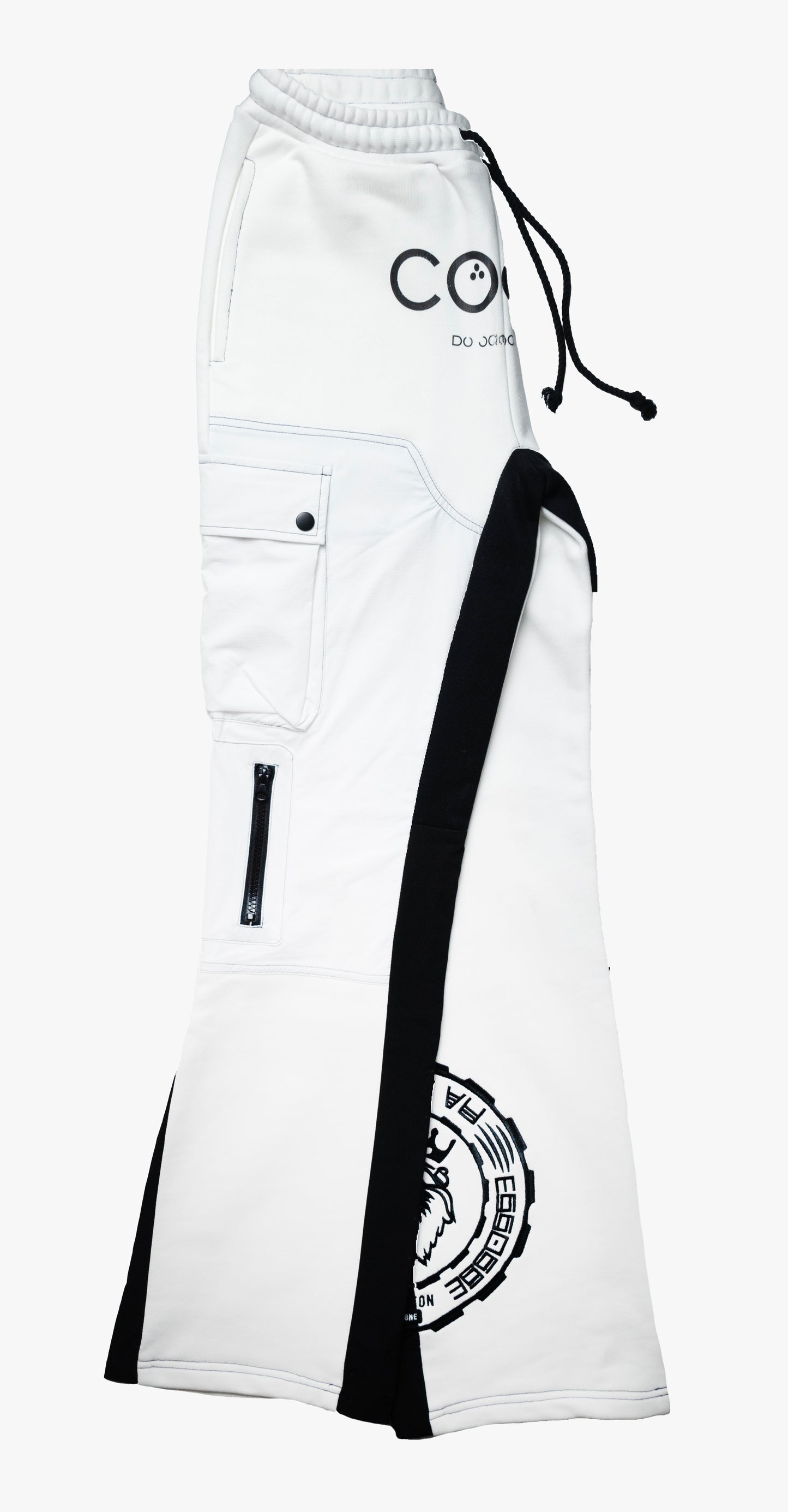 CoCo Flared joggers with cargo pockets and lion face embroidered